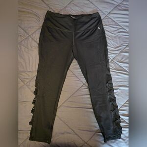 Torrid Navy Leggings with Lace Accent